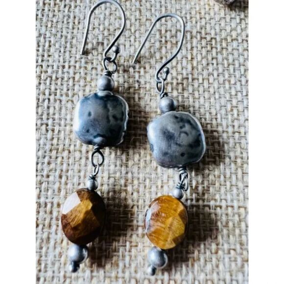 925 Sterling Silver Lot of 3 Pair of Earrings Pierced Hook Style minimalist - Picture 6 of 7